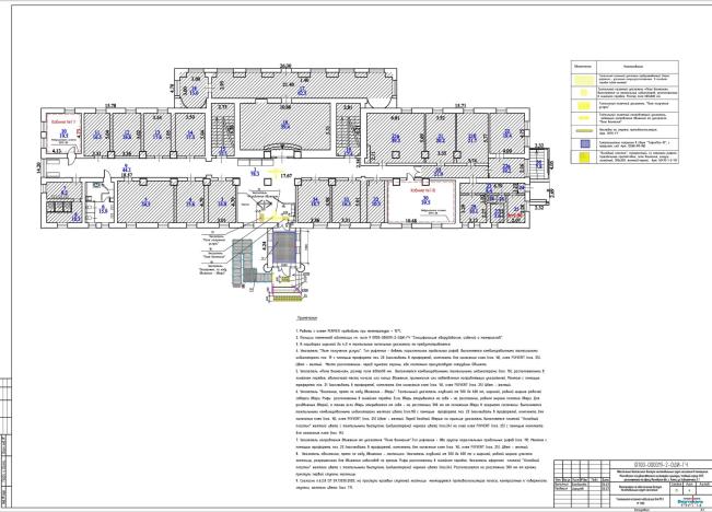 Расположение ТНУ согласно плану проекта доступной среды в помещениях главного учебного корпуса МГИК