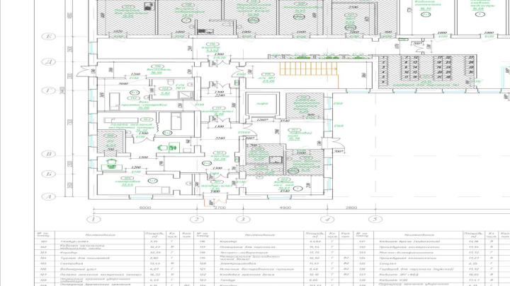 обмерный план помещений, первый этаж