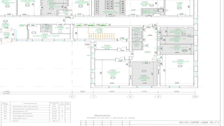 обмерный план помещений, первый этаж