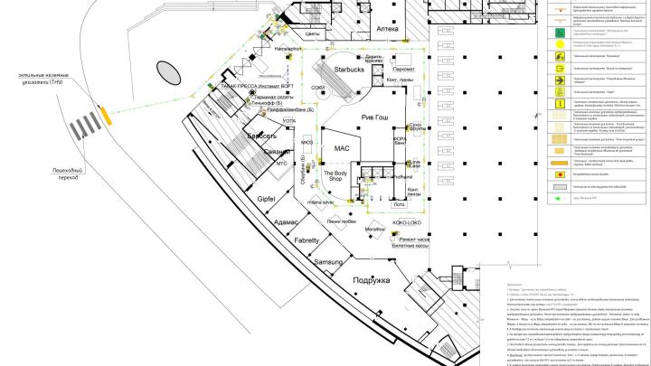 Пути маршрута на первом этаже