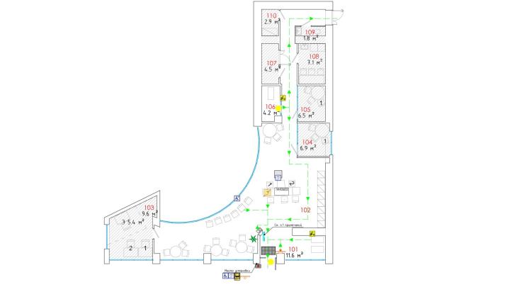 Схема движения для МГН