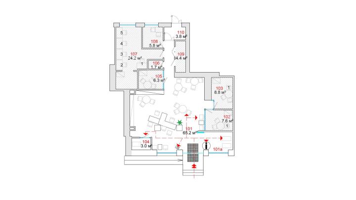 План-схема расположения указателей для МГН