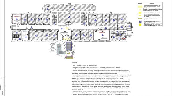 Расположение ТНУ согласно плану проекта доступной среды в помещениях главного учебного корпуса МГИК'а