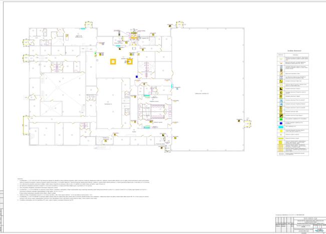 Схема расположения тактильных настенных и наземных указателей первого этажа ФОК