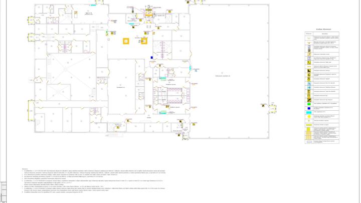 Схема расположения тактильных настенных и наземных указателей первого этажа ФОК'а