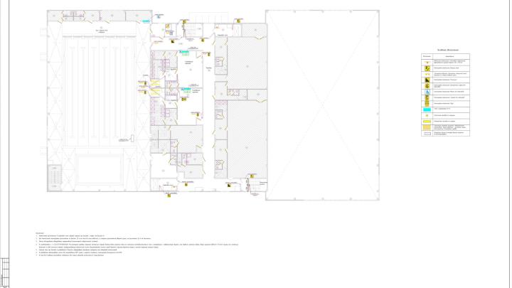 Схема расположения тактильных настенных и наземных указателей второго этажа ФОК'а