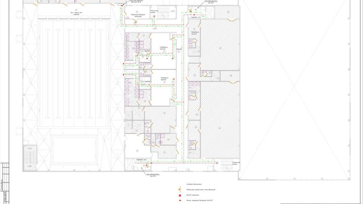 План помещений второго этажа с указанием пути перемещения и пути эвакуации инвалидов