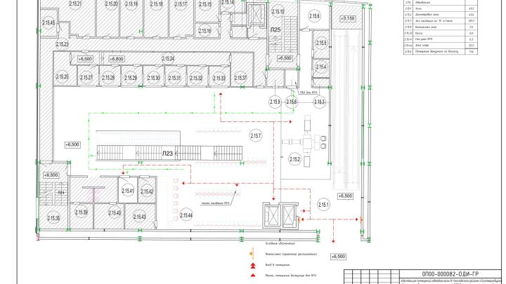 Проектируемые пути движения и эвакуации МГН на 2-м этаже