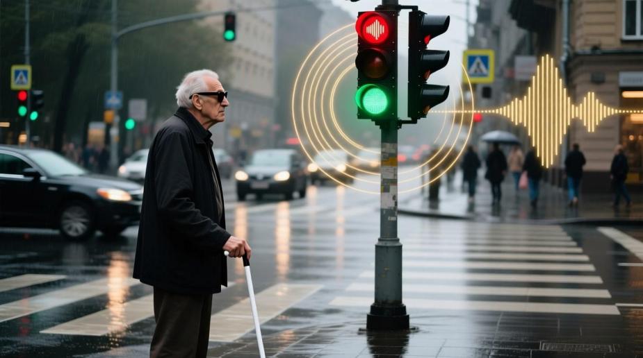 Звуковые сигналы позволяют точно узнавать время включения разрешающего переход сигнала