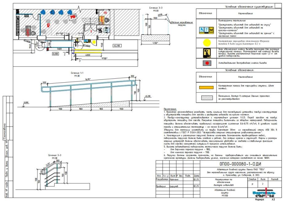 На путях движения будут смонтированы тактильные наземные указатели