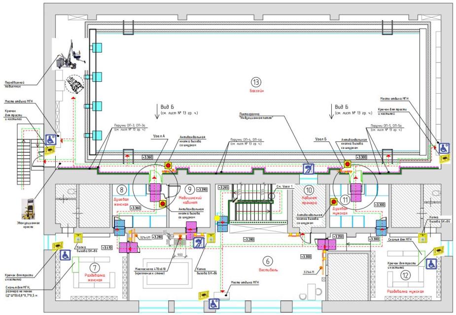 Наибольший объем работ пришелся на адаптацию санитарно-бытовых помещений и зоны самого бассейна