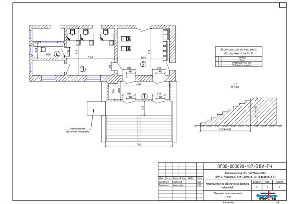 Дверные ручки установлены на доступной высоте (не более 1,1 м) и имеют контрастное цветовое выделение