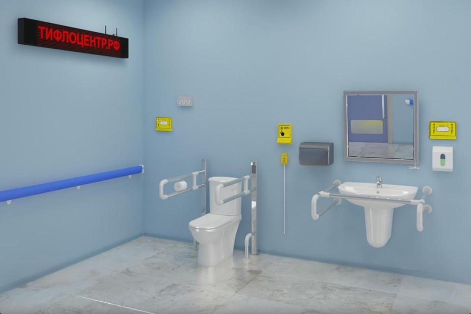 В медицинских учреждениях проектируются либо специализированные доступные кабины, либо универсальные сантехнические кабины